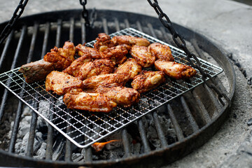 grilled wings on grill