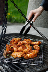 grilled wings on grill
