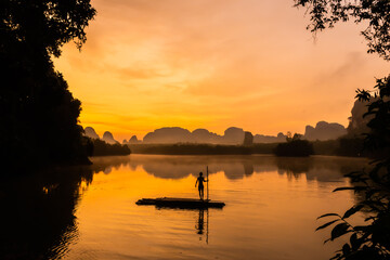Landscape Nature View of Nong Thale Lake in Krabi Thailand