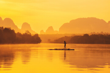 Landscape Nature View of Nong Thale Lake in Krabi Thailand