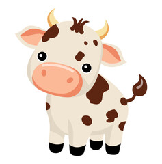 Baby cow, cartoon vector illustration. Cute farm animal