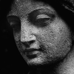 The goddess of love in Greek mythology, Aphrodite (Venus in Roman mythology). Black and white image.