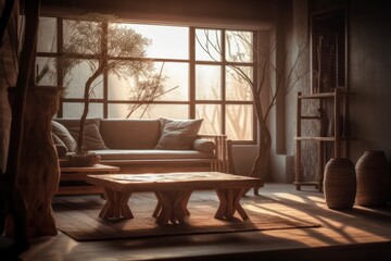 Luxurious and Modern Living Room with Boho-Scandinavian and Japandi Flair.