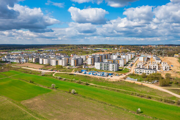 Gdansk skyline with newly built apartments on a sunny day, Poland. - obrazy, fototapety, plakaty