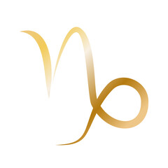 Capricorn golden zodiac sign astrological icon for astrology prediction