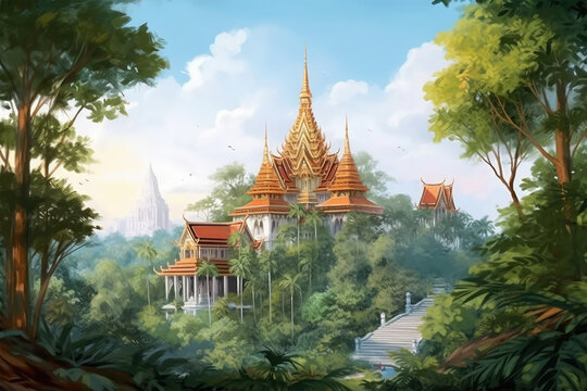 Thai style temple background