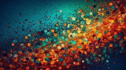Abstract background with colorful circles and bokeh effect. Generative AI.
