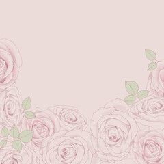 Hand drawn Illustration featuring roses