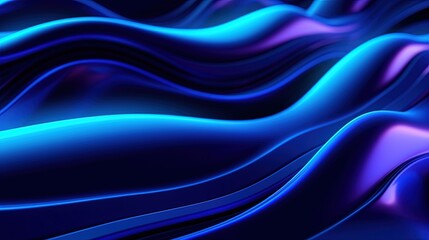 Obraz premium 3d rendering Abstract blue wavy background.Generative Ai