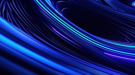  3d rendering Abstract blue wavy background.Generative Ai