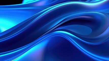 Obraz premium 3d rendering Abstract blue wavy background.Generative Ai