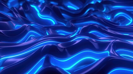 Obraz premium 3d rendering Abstract blue wavy background.Generative Ai