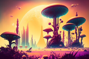 Alien Landscape background, Outer background Series