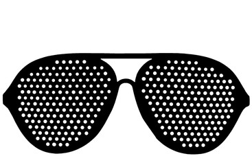 anti fatigue spectacles with pin holes, front image on transparent background