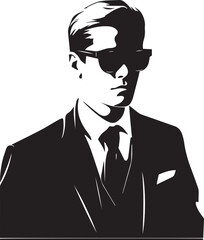 Men in business suits and sunglasses, Vector illustration, SVG