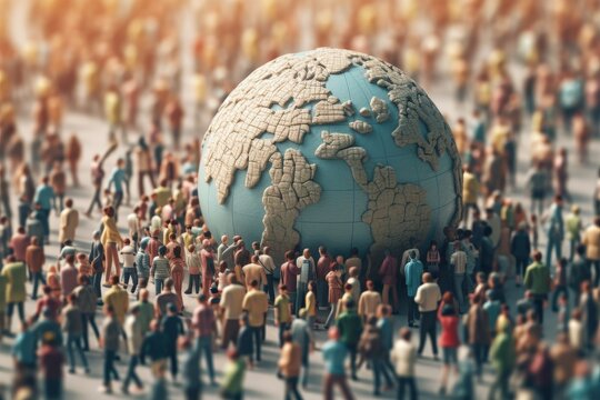 World population day. importance of understanding global population trends and their implications, Demographics, population. July 11thbHoliday. Awareness Of Global Populations Problems. Generative AI