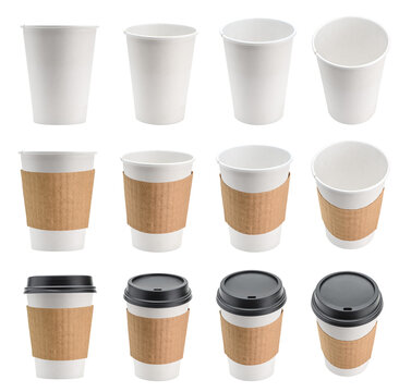 White paper coffee cup collection