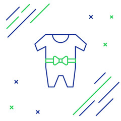 Line Baby clothes icon isolated on white background. Baby clothing for baby girl and boy. Baby bodysuit. Colorful outline concept. Vector
