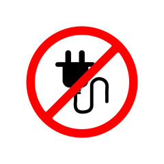 No plug sign icon illustration on white background..eps