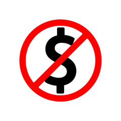 Vector No Dollar Sign illustration on white background..eps