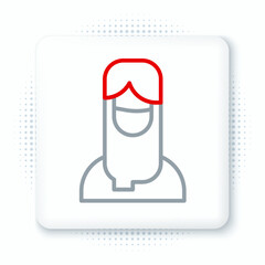 Line Muslim woman in hijab icon isolated on white background. Colorful outline concept. Vector