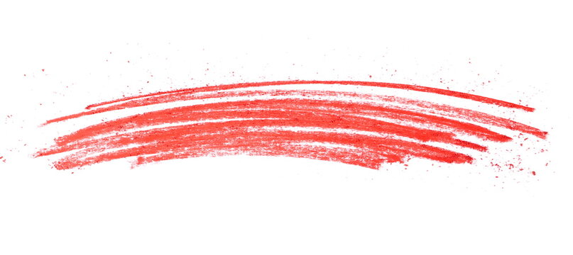 Grunge red chalk lines sketching isolated on white background and texture