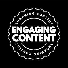 Engaging Content text stamp, concept background