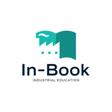 Unique combination of factory and book logo. It is suitable for use as educational logos.