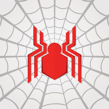 Red unique spider vector design logo