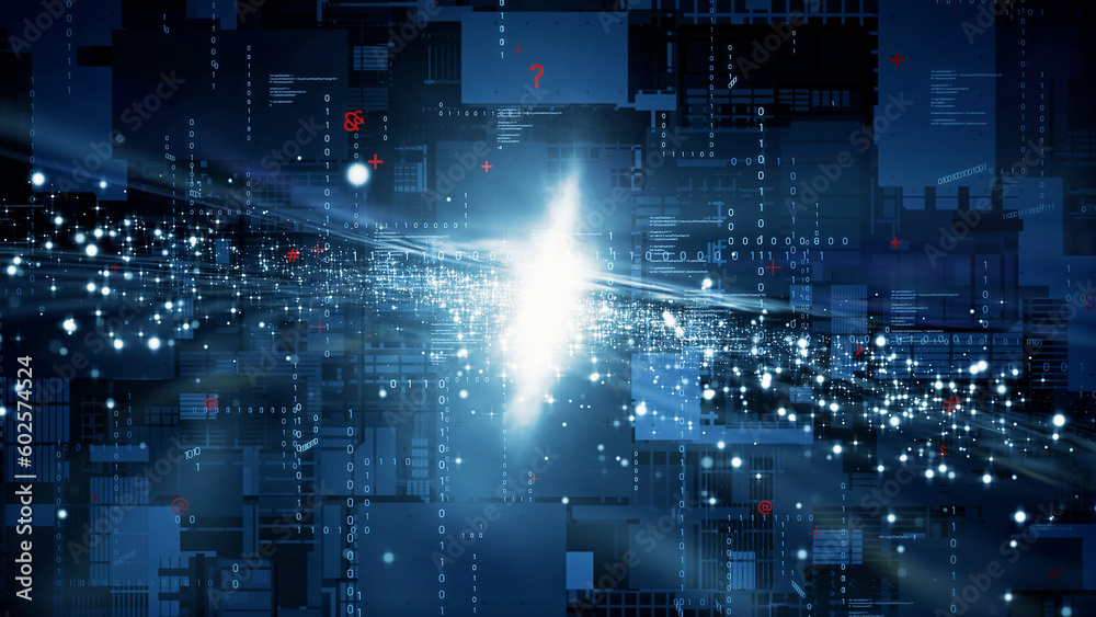 Aufkleber communication network concept. digital transformation.