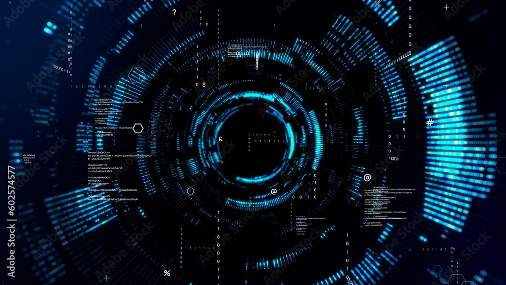 Poster electronic circuit. digital transformation. communication network.