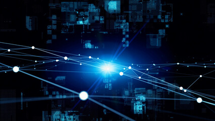 Communication network concept. Digital transformation.