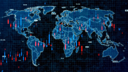 Obraz premium Global finance concept. Asset management. Stock market.
