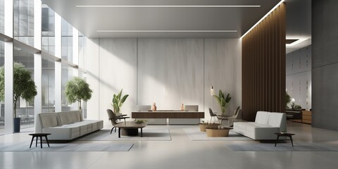 Naklejka na ściany i meble Elegant Modern Lobby Interior Design AI Generated