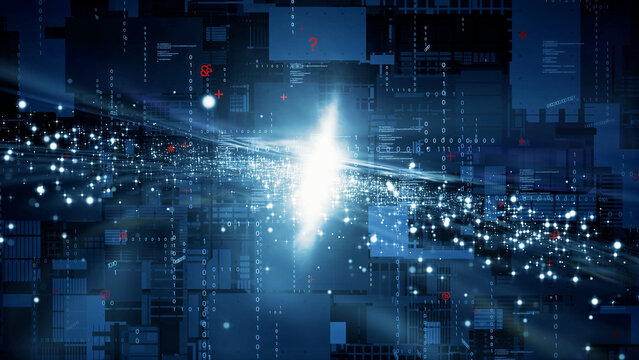 Communication network concept. Digital transformation.