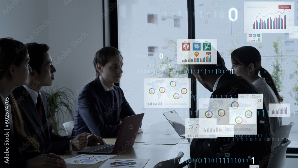 Aufkleber business and technology concept. communication network. data analysis. management strategy. digital 