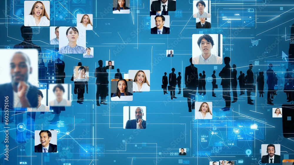 Aufkleber business and technology concept. communication network. data analysis. management strategy. digital 