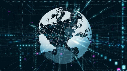 Global communication network concept. Digital transformation.
