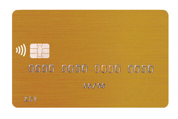 Debit card closeup on transparent background