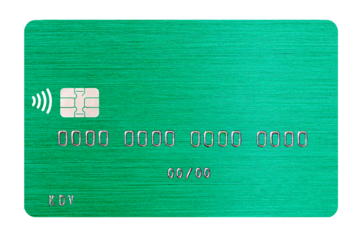 Debit card closeup on transparent background