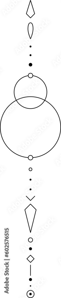 Wall mural abstract celestial line art. minimal boho linear symbols. celestial mystic element. vector line art 