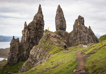 Fototapeta na wymiar Old Man of Storr landscape and rock formation, Isle of Skye, Scotland