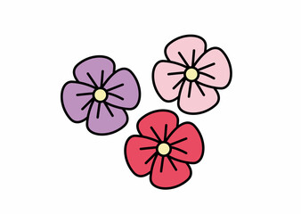 パンジー風のお花のイラスト