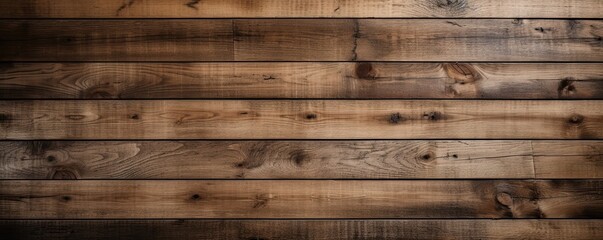 Wide banner with copy space, texture of old boards detailed brushed oak wood as background with artistic design. AI generative