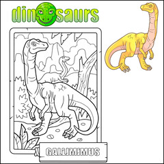 prehistoric dinosaur gallimimus coloring book