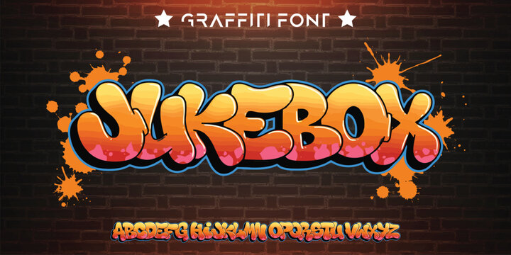 JUKEBOX Graffiti font text effect, spray and street text style