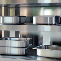 gros plan sur bac inox