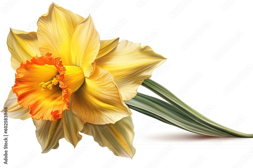 Poster daffodil isolated on white background. generated by ai