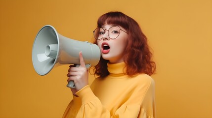 Spirited Girl with Megaphone