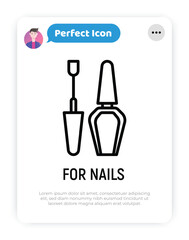 Nail care thin line icon. Symbol of manicure. Modern vector illustration for beauty shop.